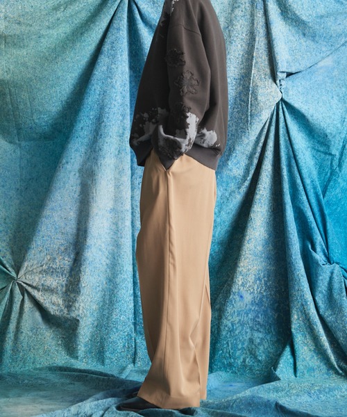 MAISON SPECIAL(メゾンスペシャル)の「《UNISEX》TW Worsted One-tuck Prime-Wide Tapered Slacks/TWウーステッドプライムワイドワンタックテーパードスラックス【MAISON SPECIAL/メゾンスペシャル】■セットアップ対応■(スラックス・メンズ・グレイッシュベージュ/ブラック/ベージュ/グレー・2/1/0)」の13枚目の写真