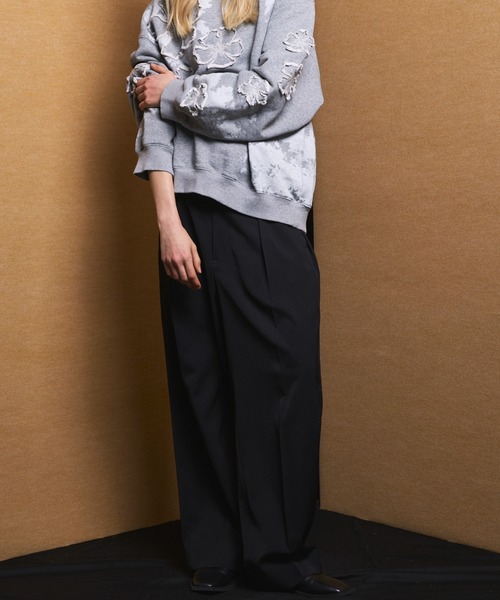 MAISON SPECIAL(メゾンスペシャル)の「《UNISEX》TW Worsted One-tuck Prime-Wide Tapered Slacks/TWウーステッドプライムワイドワンタックテーパードスラックス【MAISON SPECIAL/メゾンスペシャル】■セットアップ対応■(スラックス・メンズ・グレイッシュベージュ/ブラック/ベージュ/グレー・2/1/0)」の15枚目の写真