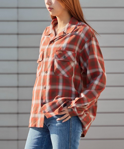 BIG MAC(ビッグマック)の「BIG MAC/ビッグマック オンブレチェック オープンカラーシャツ 2026年春夏(シャツ/ブラウス・メンズ・ブラック/レッド・S/M/L)」の21枚目の写真