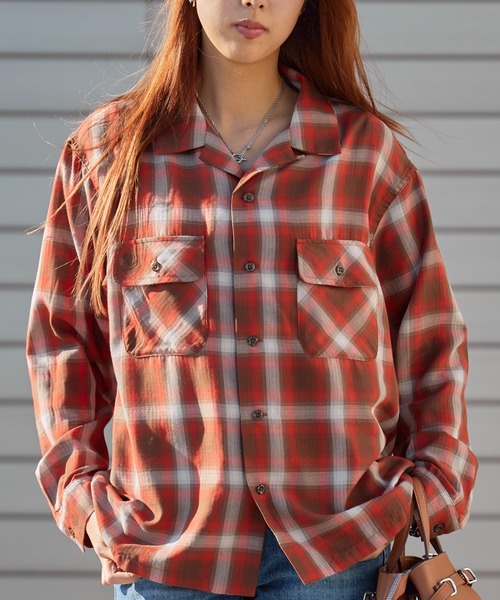 BIG MAC(ビッグマック)の「BIG MAC/ビッグマック オンブレチェック オープンカラーシャツ 2026年春夏(シャツ/ブラウス・メンズ・ブラック/レッド・S/M/L)」の22枚目の写真