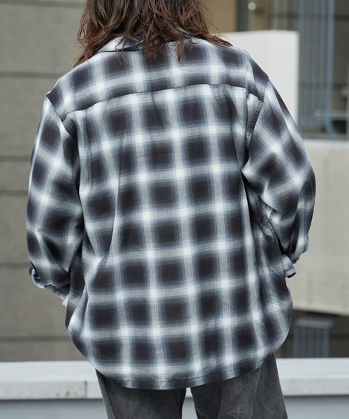 BIG MAC(ビッグマック)の「BIG MAC/ビッグマック オンブレチェック オープンカラーシャツ 2026年春夏(シャツ/ブラウス・メンズ・ブラック/レッド・S/M/L)」の12枚目の写真