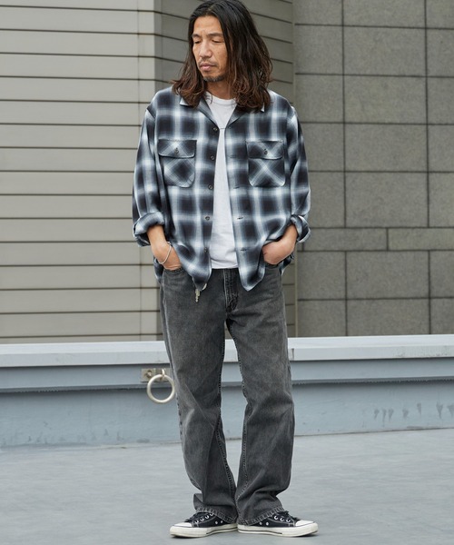 BIG MAC(ビッグマック)の「BIG MAC/ビッグマック オンブレチェック オープンカラーシャツ 2026年春夏(シャツ/ブラウス・メンズ・ブラック/レッド・S/M/L)」の14枚目の写真