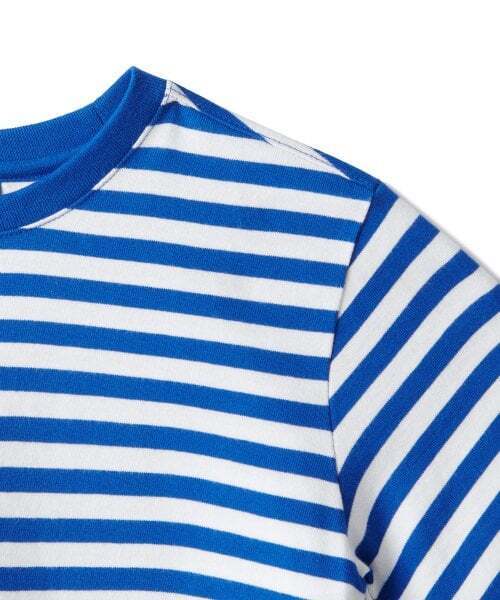 MUSINSA STANDARD KIDS（ムシンサスタンダードキッズ）の「ストライプクルーネック長袖Tシャツ[ブルー/ホワイト]（Tシャツ/カットソー・レディース・その他・100/110/120/130/140/150/160）」の2枚目の写真