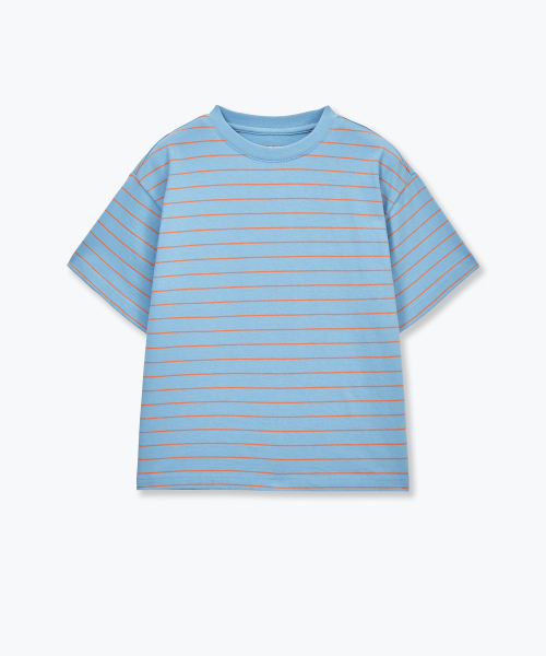 MUSINSA STANDARD KIDS（ムシンサスタンダードキッズ）の「ネローストライプクルーネックTシャツ[スカイブルー]（Tシャツ/カットソー・レディース・その他・110/120/130/140/150/160）」の3枚目の写真