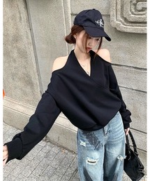 カシュクールホルター肩あきルルーズトップス