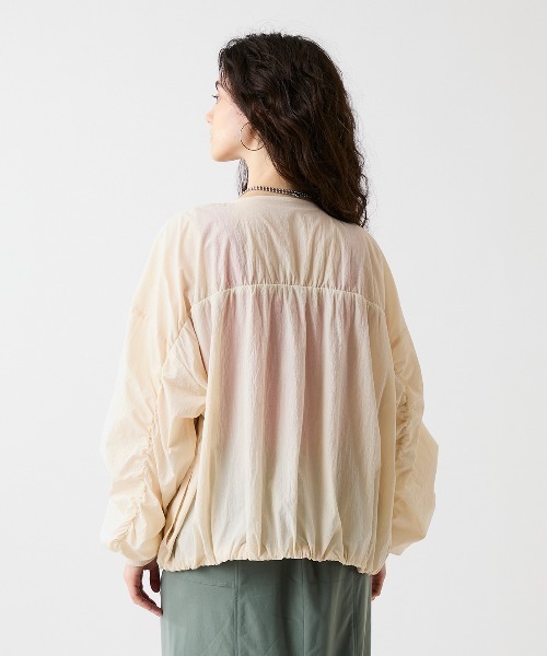 leswel(レスウェル)の「【M/L】【UVカット】エアリーギャザーZIPブルゾン(ブルゾン・レディース・ブラウン/ブラック/クリーム・M/L)」の8枚目の写真