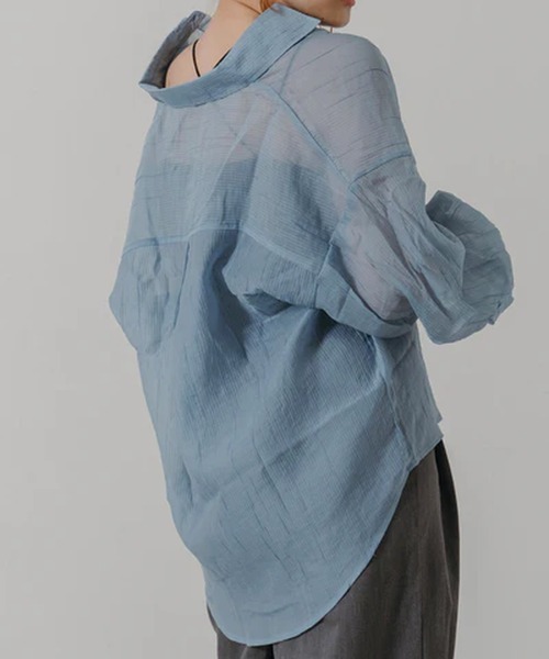 merrylatte（メリーラテ）の「オーバーシアーシャツ【IROHANI】（シャツ/ブラウス・レディース・ブラック/ピンク/ブルー/イエロー/ホワイト・FREE）」の10枚目の写真