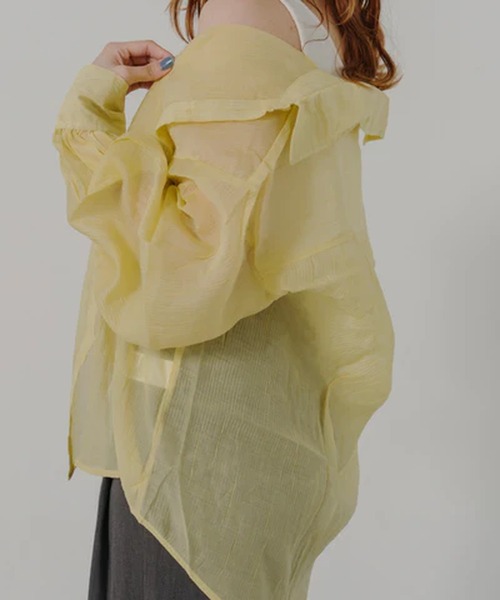 merrylatte（メリーラテ）の「オーバーシアーシャツ【IROHANI】（シャツ/ブラウス・レディース・ブラック/ピンク/ブルー/イエロー/ホワイト・FREE）」の8枚目の写真