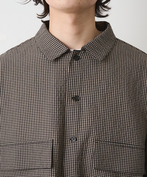 COLONY 2139（コロニートゥーワンスリーナイン）の「シアサッカーギンガムCPOシャツジャケット（ブルゾン・メンズ・ベージュ/ブラック・LARGE/MEDIUM）」の16枚目の写真