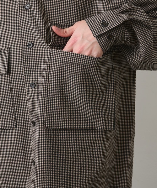 COLONY 2139（コロニートゥーワンスリーナイン）の「シアサッカーギンガムCPOシャツジャケット（ブルゾン・メンズ・ベージュ/ブラック・LARGE/MEDIUM）」の17枚目の写真