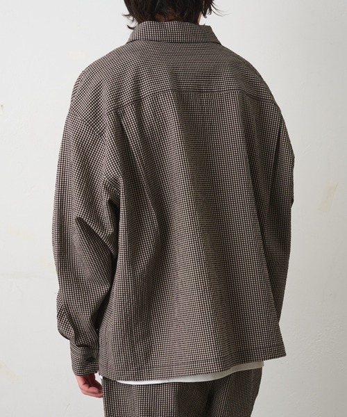 COLONY 2139（コロニートゥーワンスリーナイン）の「シアサッカーギンガムCPOシャツジャケット（ブルゾン・メンズ・ベージュ/ブラック・LARGE/MEDIUM）」の7枚目の写真