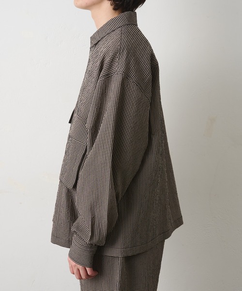 COLONY 2139（コロニートゥーワンスリーナイン）の「シアサッカーギンガムCPOシャツジャケット（ブルゾン・メンズ・ベージュ/ブラック・LARGE/MEDIUM）」の14枚目の写真