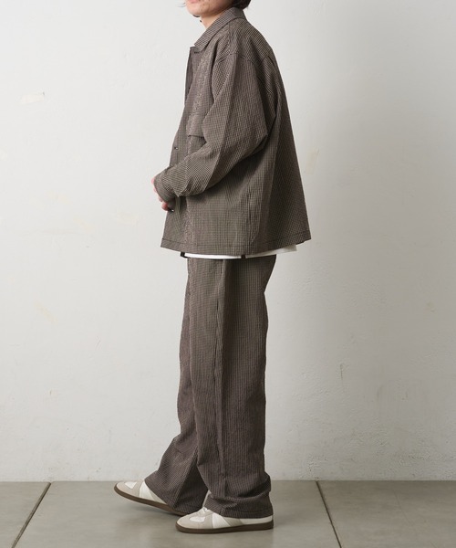 COLONY 2139（コロニートゥーワンスリーナイン）の「シアサッカーギンガムCPOシャツジャケット（ブルゾン・メンズ・ベージュ/ブラック・LARGE/MEDIUM）」の12枚目の写真