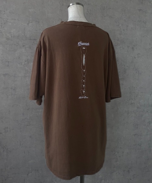 lilful（リルフル）の「【26年春夏新作】ボーンデザインダメージヴィンテージ加工Tシャツ（Tシャツ/カットソー・メンズ・ブラック/ブラウン・M/L）」の14枚目の写真