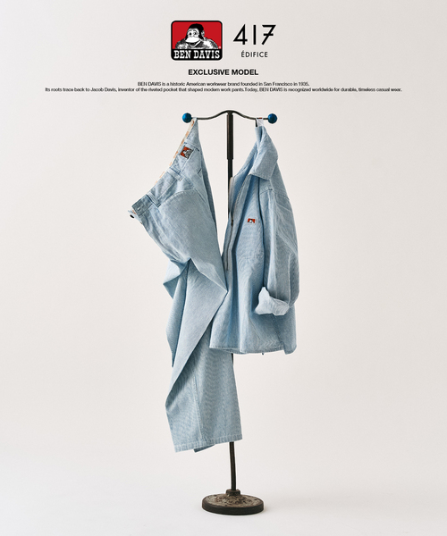 BEN DAVIS(ベンデイビス)の「【BEN DAVIS / ベンデイビス】417別注 Half Zip Shirt(シャツ/ブラウス・メンズ・ブルー/ネイビー/サックスブルー・X-LARGE/LARGE/MEDIUM)」の6枚目の写真