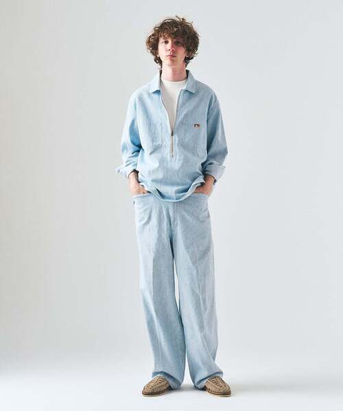 BEN DAVIS（ベンデイビス）の「【BEN DAVIS / ベンデイビス】417別注 Half Zip Shirt（シャツ/ブラウス・メンズ・ブルー/ネイビー/サックスブルー・X-LARGE/LARGE/MEDIUM）」の21枚目の写真