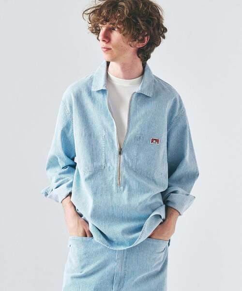 BEN DAVIS（ベンデイビス）の「【BEN DAVIS / ベンデイビス】417別注 Half Zip Shirt（シャツ/ブラウス・メンズ・ブルー/ネイビー/サックスブルー・X-LARGE/LARGE/MEDIUM）」の19枚目の写真