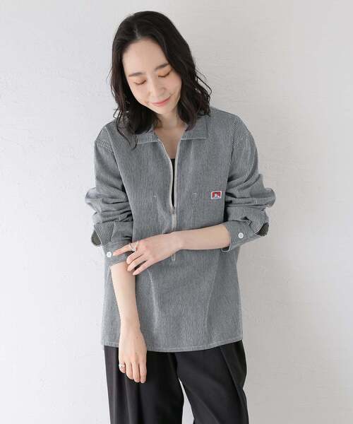 BEN DAVIS（ベンデイビス）の「【BEN DAVIS / ベンデイビス】417別注 Half Zip Shirt（シャツ/ブラウス・メンズ・ブルー/ネイビー/サックスブルー・X-LARGE/LARGE/MEDIUM）」の3枚目の写真