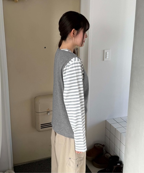 sedacle(セダクル)の「ラメ糸サーマルヘンリータンクトップ(タンクトップ・レディース・ベージュ/オフホワイト/グレー/ブラック・SMALL/MEDIUM/LARGE)」の6枚目の写真