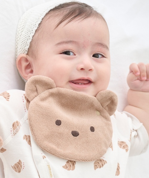 petit main（プティマイン）の「アニマルスタイ（スタイ/よだれかけ・キッズ・グレー/アイボリー/イエロー/ベージュ/チャコール・F）」の4枚目の写真