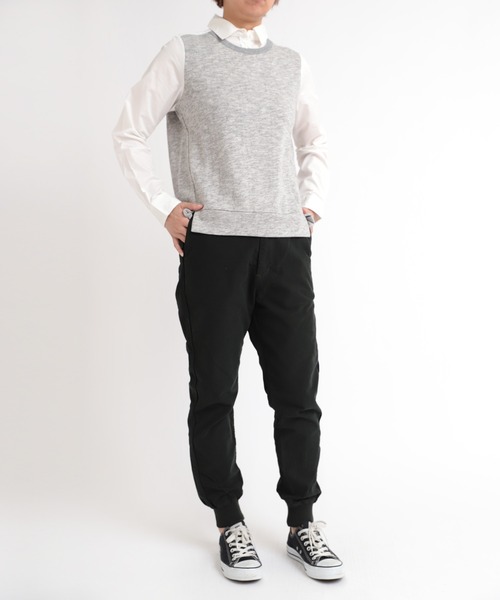 min@RNA（ミンアットアールエヌエー）の「B2219 シャツ×裏毛コンビプルオーバー（シャツ/ブラウス・レディース・ベージュ/ネイビー/グレー・MEDIUM）」の12枚目の写真