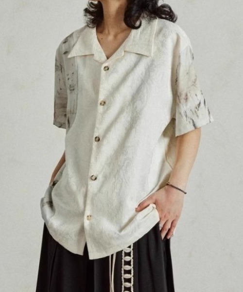 lilful(リルフル)の「チャイナ風オープンカラー半袖シャツ(シャツ/ブラウス・メンズ・ホワイト/ブラック・L/M)」の21枚目の写真