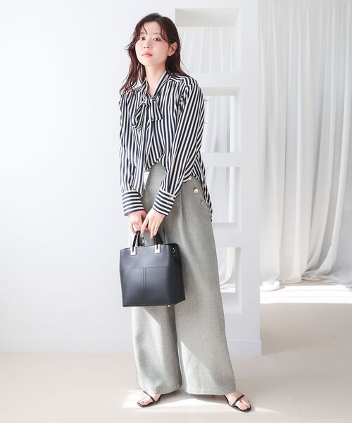 le.coeur blanc(ルクールブラン)の「【日本製】ストライプボウタイブラウス(シャツ/ブラウス・レディース・ブルー系その他4/ホワイト系その他・38)」の19枚目の写真