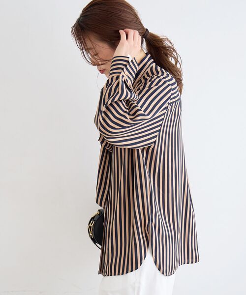 le.coeur blanc(ルクールブラン)の「【日本製】ストライプボウタイブラウス(シャツ/ブラウス・レディース・ブルー系その他4/ホワイト系その他・38)」の22枚目の写真