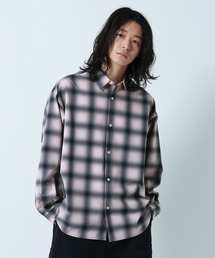 RAGEBLUE | 【LUXURY+EASY】OVER SIZE DRAPE OMBRE CHECK SHIRTS / ラグイージー/オーバーサイズドレープオンブレチェックシャツ(シャツ/ブラウス)