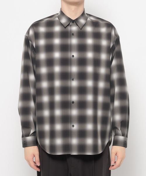 RAGEBLUE（レイジブルー）の「【LUXURY+EASY】OVER SIZE DRAPE OMBRE CHECK SHIRTS / ラグイージー/オーバーサイズドレープオンブレチェックシャツ（シャツ/ブラウス・メンズ・ライトブルー/ブラック/ピンク・LARGE/MEDIUM）」の22枚目の写真