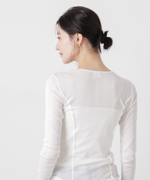 NANO universe(ナノユニバース)の「Robert P. Miller/LightPrib Henly L/S Tee(Tシャツ/カットソー・レディース・ライム/オフホワイト/その他1・FREE)」の10枚目の写真