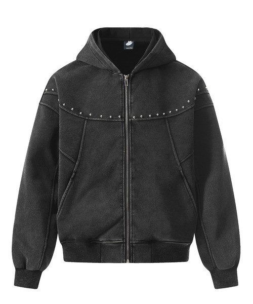 mushwear(マッシュウェア)の「スタッズアクセントジップパーカー(パーカー・メンズ・ブラック/グレー・MEDIUM/LARGE/X-LARGE)」の6枚目の写真