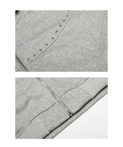 mushwear(マッシュウェア)の「スタッズアクセントジップパーカー(パーカー・メンズ・ブラック/グレー・MEDIUM/LARGE/X-LARGE)」の10枚目の写真