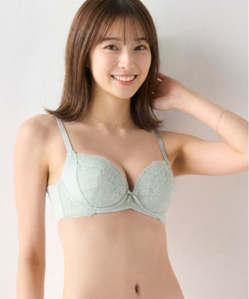 AMOSTYLE BY Triumph（アモスタイルバイトリンプ）の「きゅっと寄せブラ ブラ＆ショーツセット デイジーレース【B,C,Dカップ】AMST1150 WHU3 + Hikini JX【amo-kb】（ブラ&ショーツ・レディース・ネイビー/チェリーピンク/ライトグリーン・D70M/D75L/B70M/B75M/C65M/C70M/C75L/D65M/B65M）」の7枚目の写真