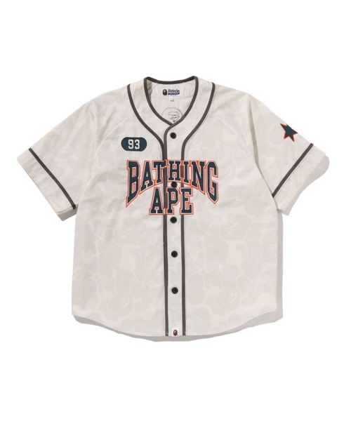 A BATHING APE（アベイシングエイプ）の「SOLID CAMO MULTI LOGO BASEBALL SS SHIRT（シャツ/ブラウス・メンズ・アイボリー/ネイビー・MEDIUM/X-LARGE/XX-LARGE/SMALL/LARGE）」の2枚目の写真