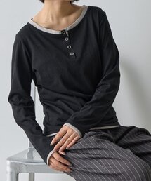 goocy | レイヤードライクヘンリーネックロンT(Tシャツ/カットソー)