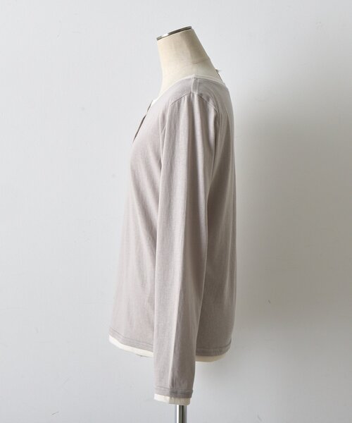 goocy（グーシー）の「レイヤードライクヘンリーネックロンT（Tシャツ/カットソー・レディース・ブラック/ブルー/ライトグレー・FREE）」の21枚目の写真