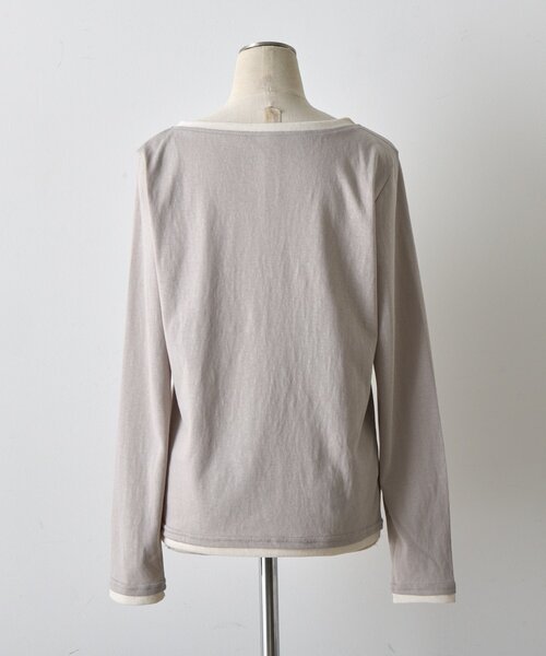 goocy（グーシー）の「レイヤードライクヘンリーネックロンT（Tシャツ/カットソー・レディース・ブラック/ブルー/ライトグレー・FREE）」の22枚目の写真