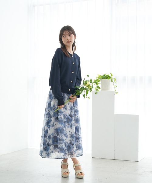 ASTORIA ODIER（アストリアオディール）の「パールビジュー釦カーディガン（カーディガン/ボレロ・レディース・ミント/ホワイト/ネイビー・MEDIUM/SMALL/LARGE）」の20枚目の写真