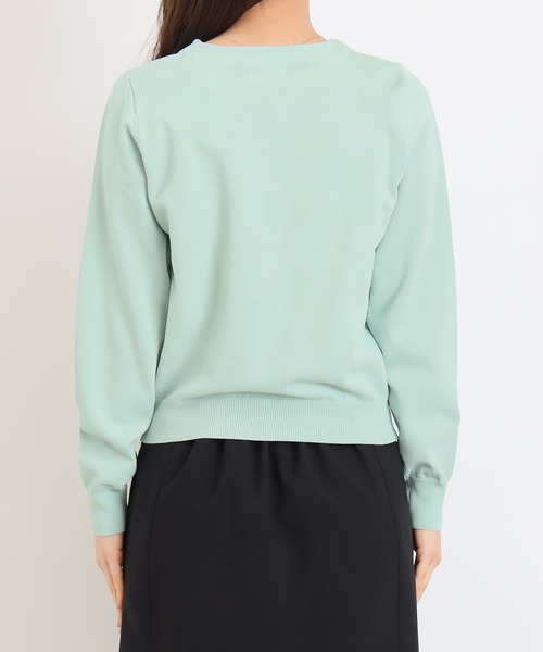 ASTORIA ODIER（アストリアオディール）の「パールビジュー釦カーディガン（カーディガン/ボレロ・レディース・ミント/ホワイト/ネイビー・MEDIUM/SMALL/LARGE）」の7枚目の写真