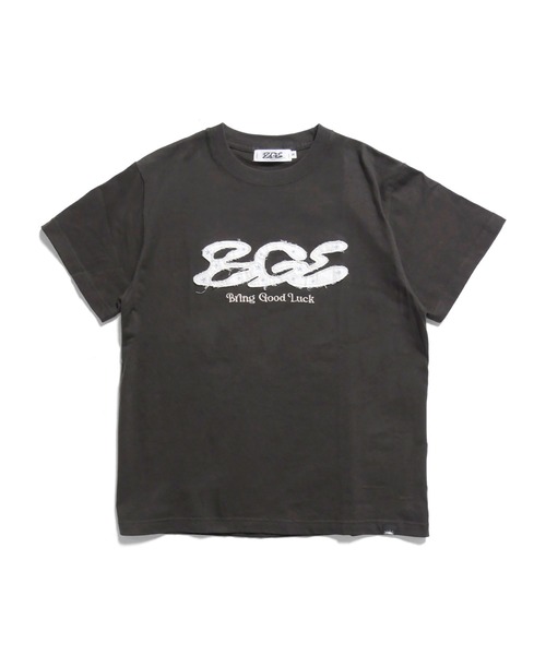 BGL(ビージーエル)の「RAW EDGE LOGO TEE / 切りっぱなし / ロゴ /アップリケ 半袖Tシャツ(Tシャツ/カットソー・レディース・チャコールグレー/オフホワイト・S/L/M)」の14枚目の写真