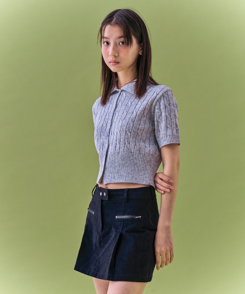 FANCY CLUB（ファンシークラブ）の「[NF] ケーブルニットクロップカーディガン_(グレー)_F24QB301（カーディガン/ボレロ・レディース・その他・ONE）」の3枚目の写真