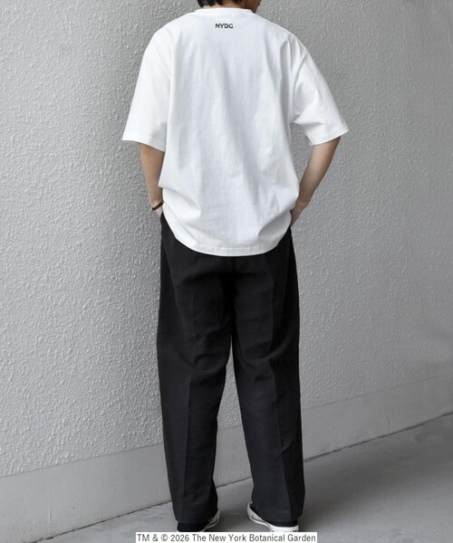 SHIPS any（シップス エニィ）の「【SHIPS any別注】NYBG: ボタニカル プリント リラックス Tシャツ◇（Tシャツ/カットソー・メンズ・ホワイト系その他/ホワイト/ブラック・MEDIUM/X-LARGE/LARGE）」の10枚目の写真