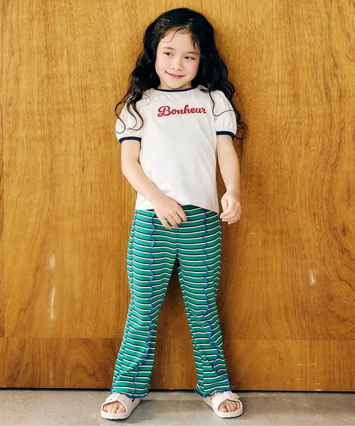 apres les cours（アプレレクール）の「【WEB限定】バッククロスロゴTシャツ（Tシャツ/カットソー・キッズ・ネイビー/ブラウン/サックスブルー/アイボリー・140/120/130/100/80/90/110）」の8枚目の写真