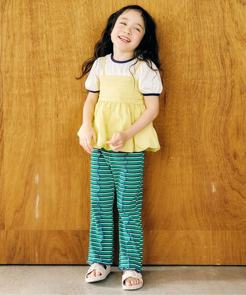 apres les cours（アプレレクール）の「【WEB限定】バッククロスロゴTシャツ（Tシャツ/カットソー・キッズ・ネイビー/ブラウン/サックスブルー/アイボリー・140/120/130/100/80/90/110）」の11枚目の写真