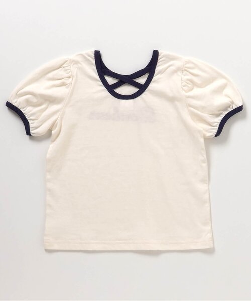 apres les cours（アプレレクール）の「【WEB限定】バッククロスロゴTシャツ（Tシャツ/カットソー・キッズ・ネイビー/ブラウン/サックスブルー/アイボリー・140/120/130/100/80/90/110）」の6枚目の写真