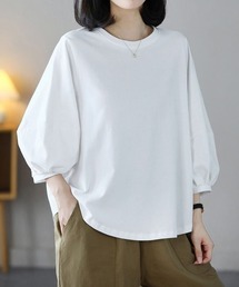 mielu（ミエル）の「七分袖シンプルカットソー（Tシャツ/カットソー）」