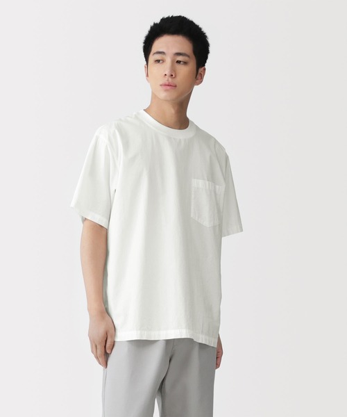 無印良品(ムジルシリョウヒン)の「紳士 涼感クルーネック半袖布帛Tシャツ(シャツ/ブラウス・メンズ・カーキ/ブラック/ネイビー/ダークグレー/ホワイト・M/L/XL/S)」の1枚目の写真