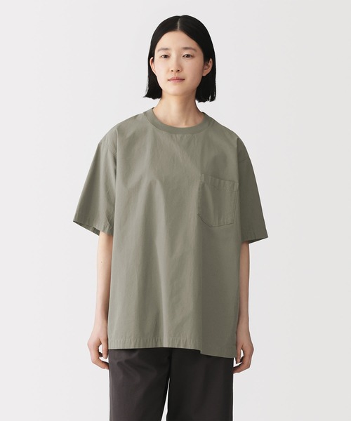 無印良品(ムジルシリョウヒン)の「紳士 涼感クルーネック半袖布帛Tシャツ(シャツ/ブラウス・メンズ・カーキ/ブラック/ネイビー/ダークグレー/ホワイト・M/L/XL/S)」の18枚目の写真