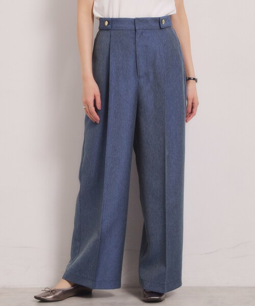 ITS'DEMO（イッツデモ）の「【洗濯機OK】デニム風ワイドパンツ（その他パンツ・レディース・ネイビー/ブラック・00）」の2枚目の写真